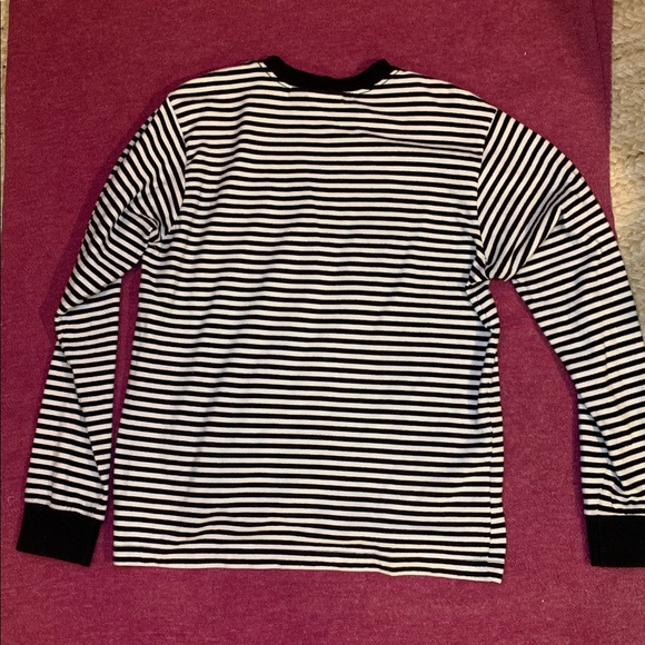 Obey Clothing Monochrome Black and White 100% Cotton High Quality Striped Tee - Picture 4 of 6